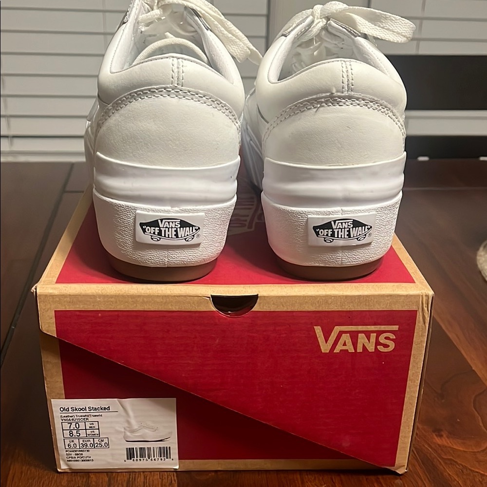 Women’s Vans White Platform Sneakers